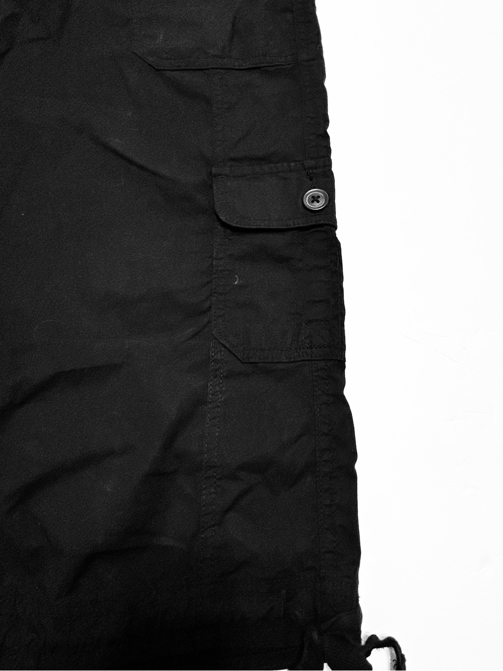 St. John's Bay Women's Cargo Drawstring waist capris tie hem Black  Sz14P - Picture 6 of 9